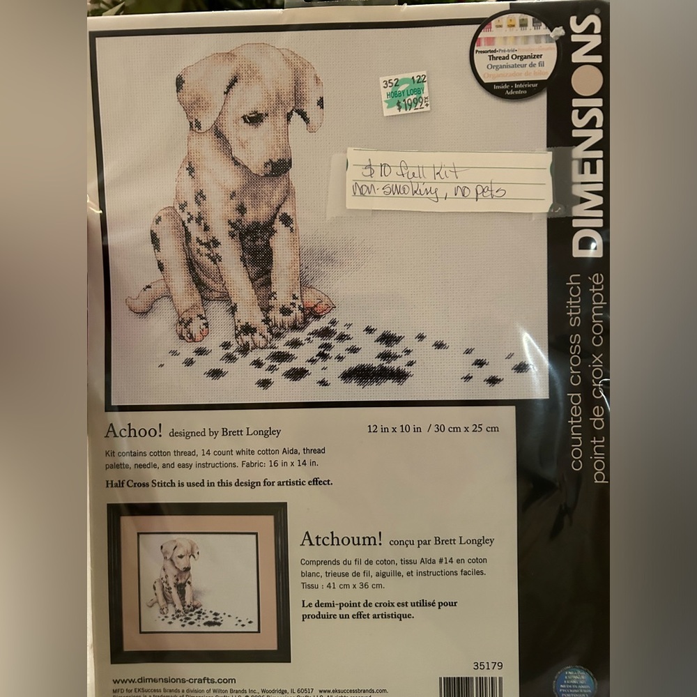 Achoo! Dalmation puppy 12x10 Full Kit counted cross stitch kit NEW
